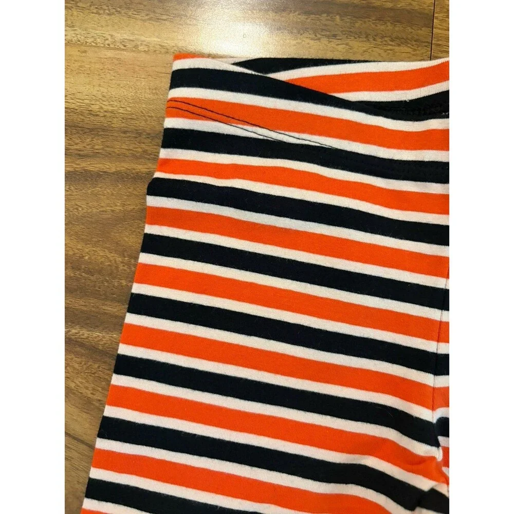 Primary Leggings, Tangerine/Black Stripe, Halloween, Size 4T